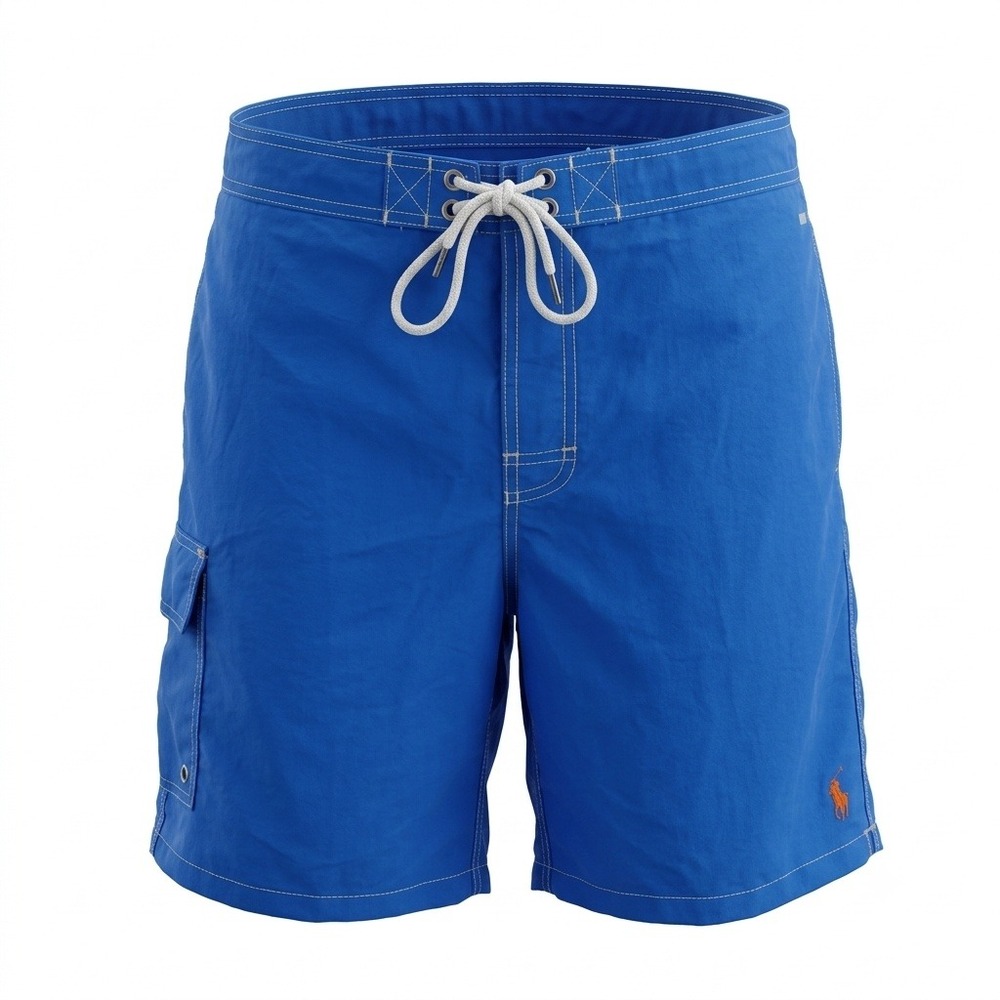 Polo Ralph Lauren Mens Royal Blue Orange Pony Mesh Lined Swim Trunks Large